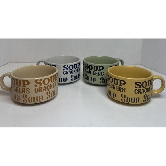 Soup & Crackers Ceramic 70’s Vintage Mugs Bowls Himark Giftware Housewares